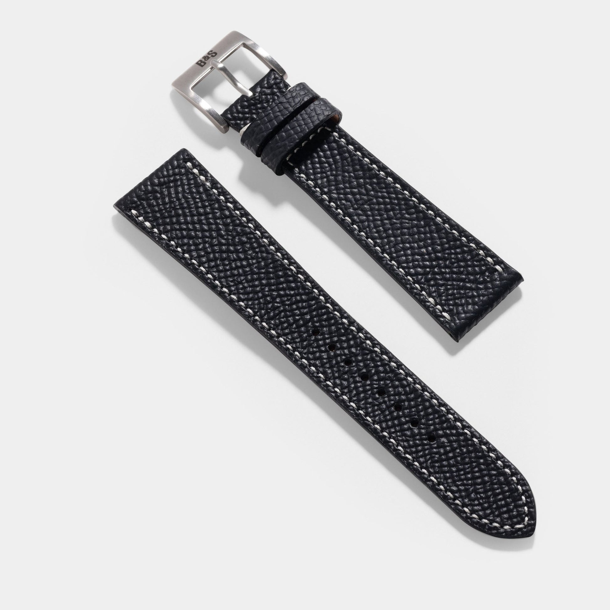 Epsom Black Leather Watch Strap