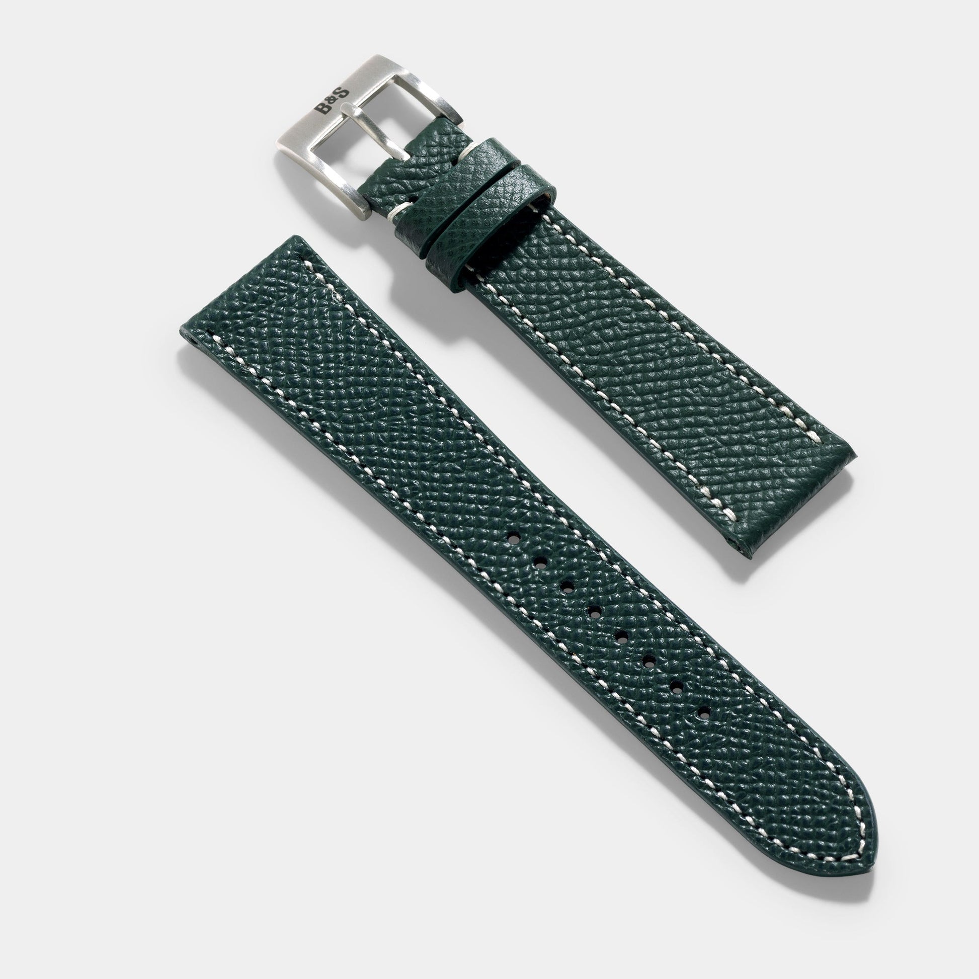 Epsom Dark Green Leather Watch Strap