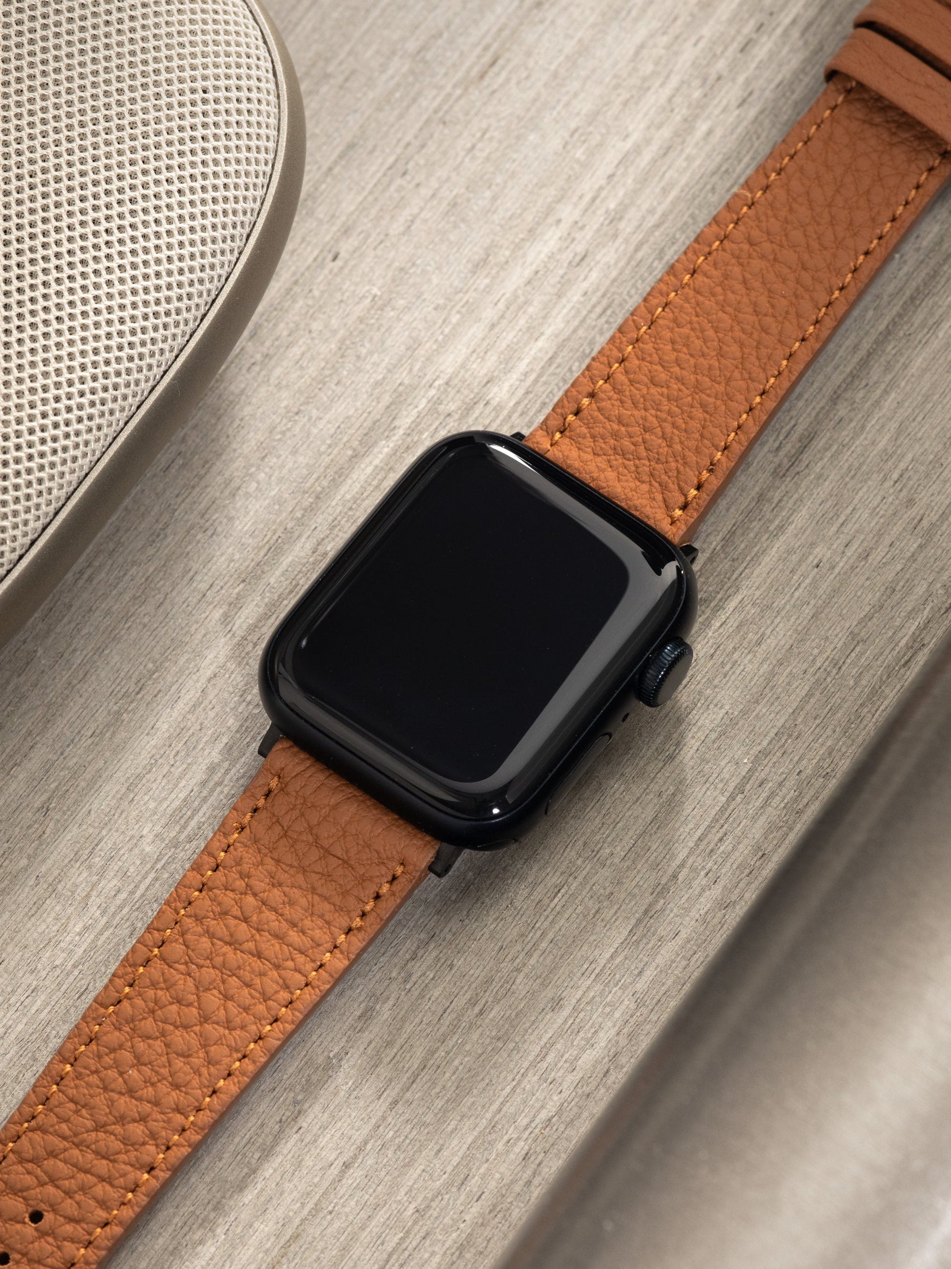 Apple Watch Band - Cognac Brown Leather - Tonal Grana
