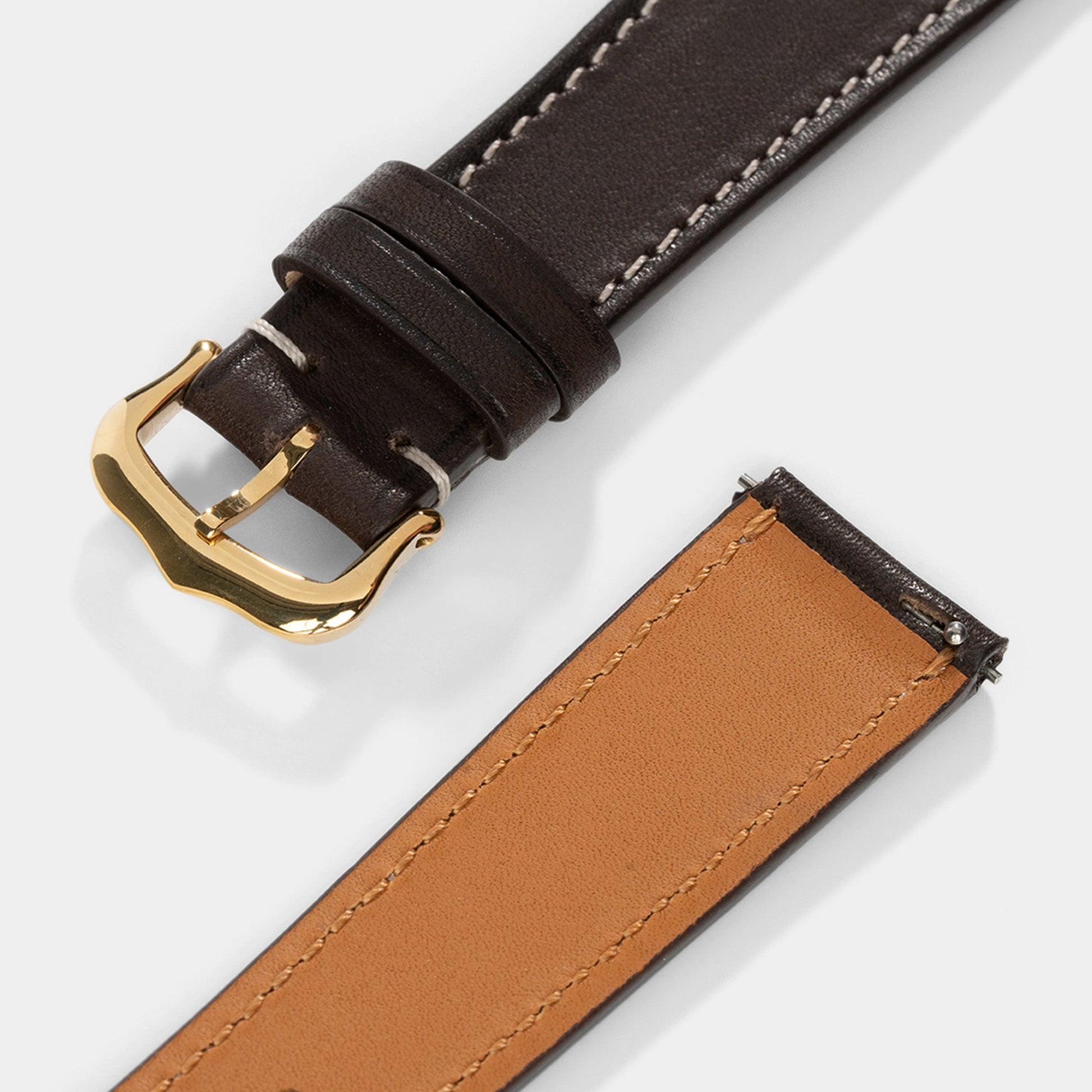 Strap for Cartier Tank Louis (2021-2024) - The Chevalin Dark Cognac Brown