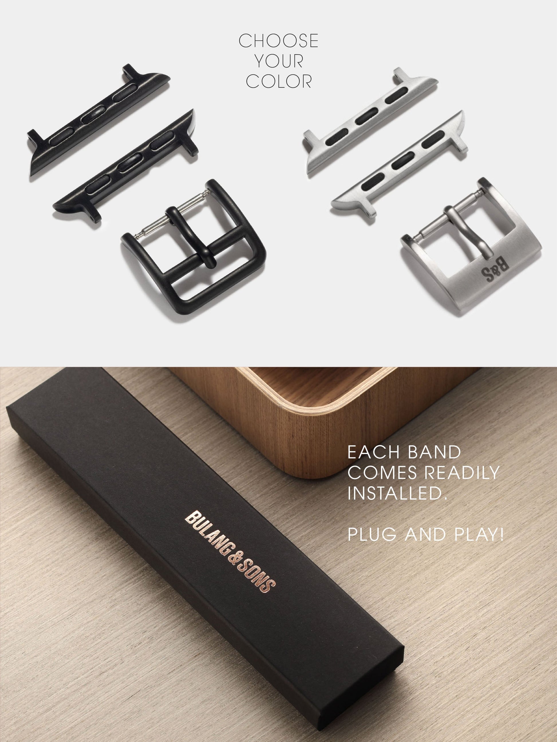 Apple Watch Band - Taupe Grey Leather - Marston Calf
