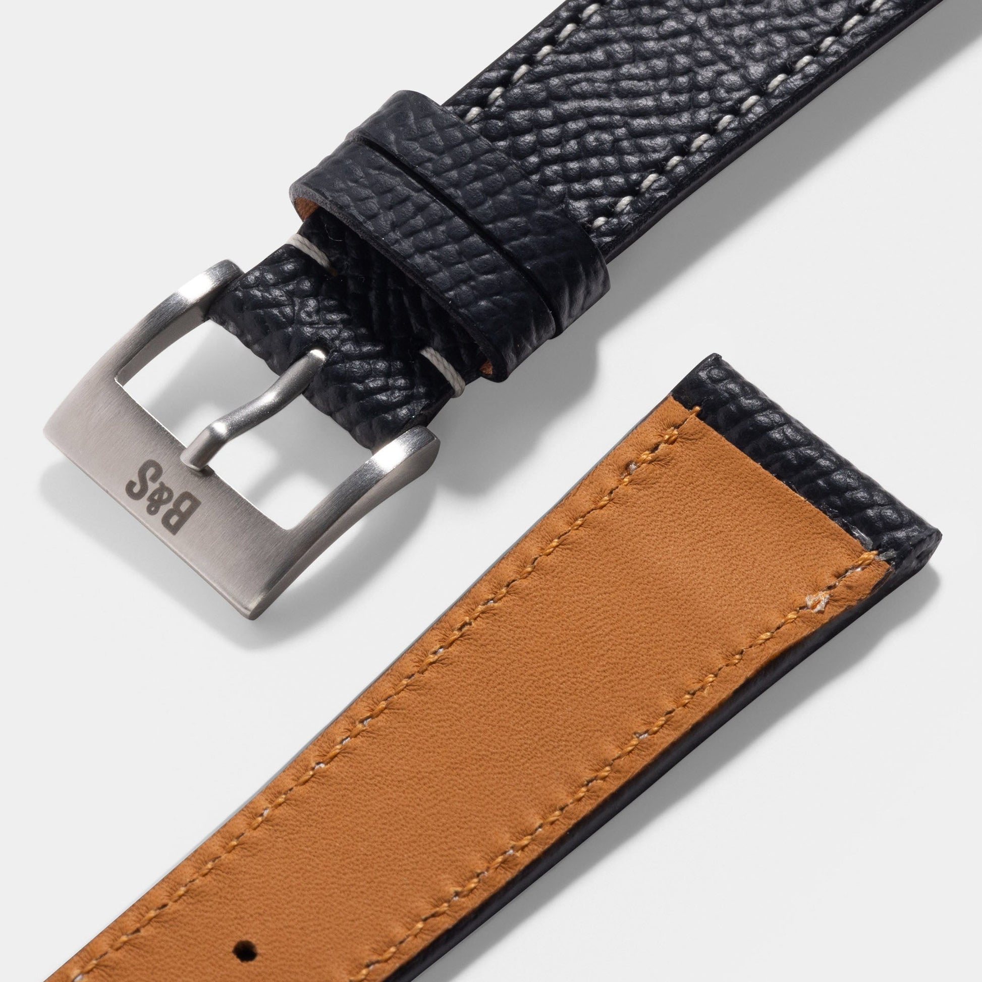 Epsom Black Leather Watch Strap