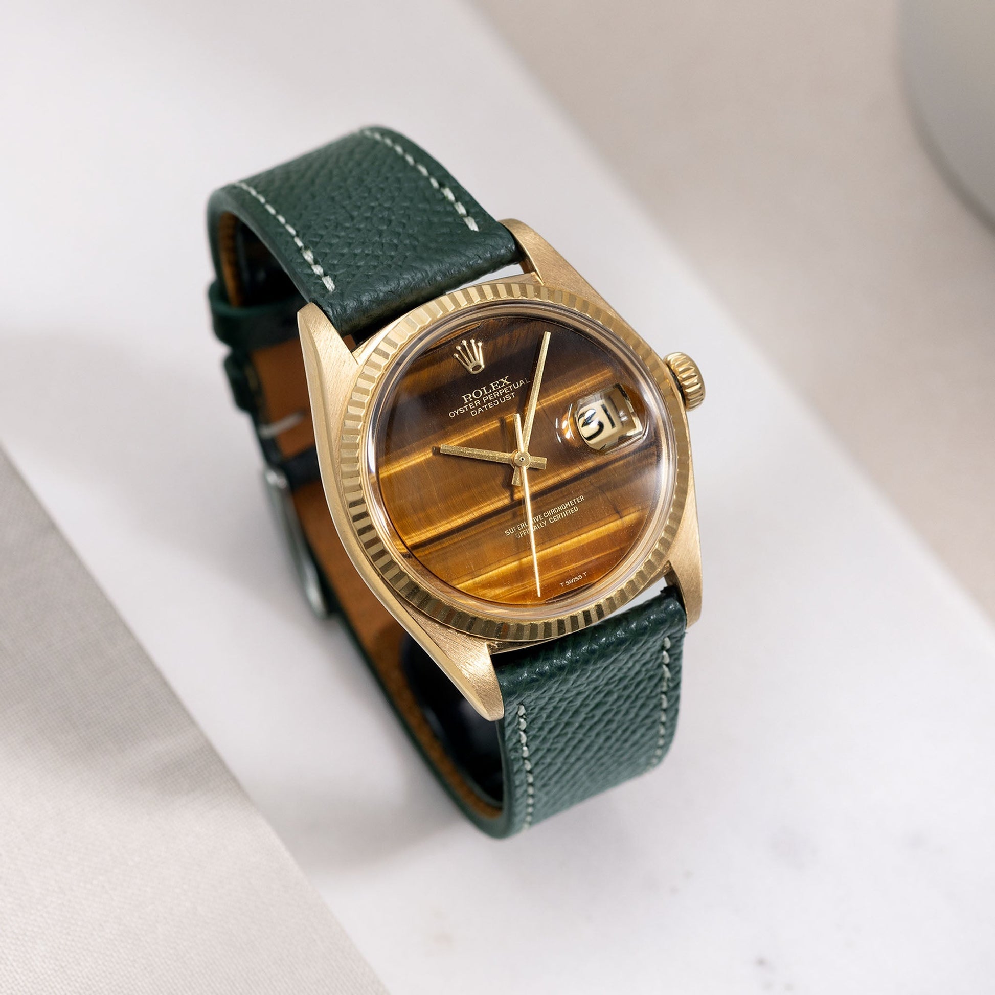 Epsom Dark Green Leather Watch Strap