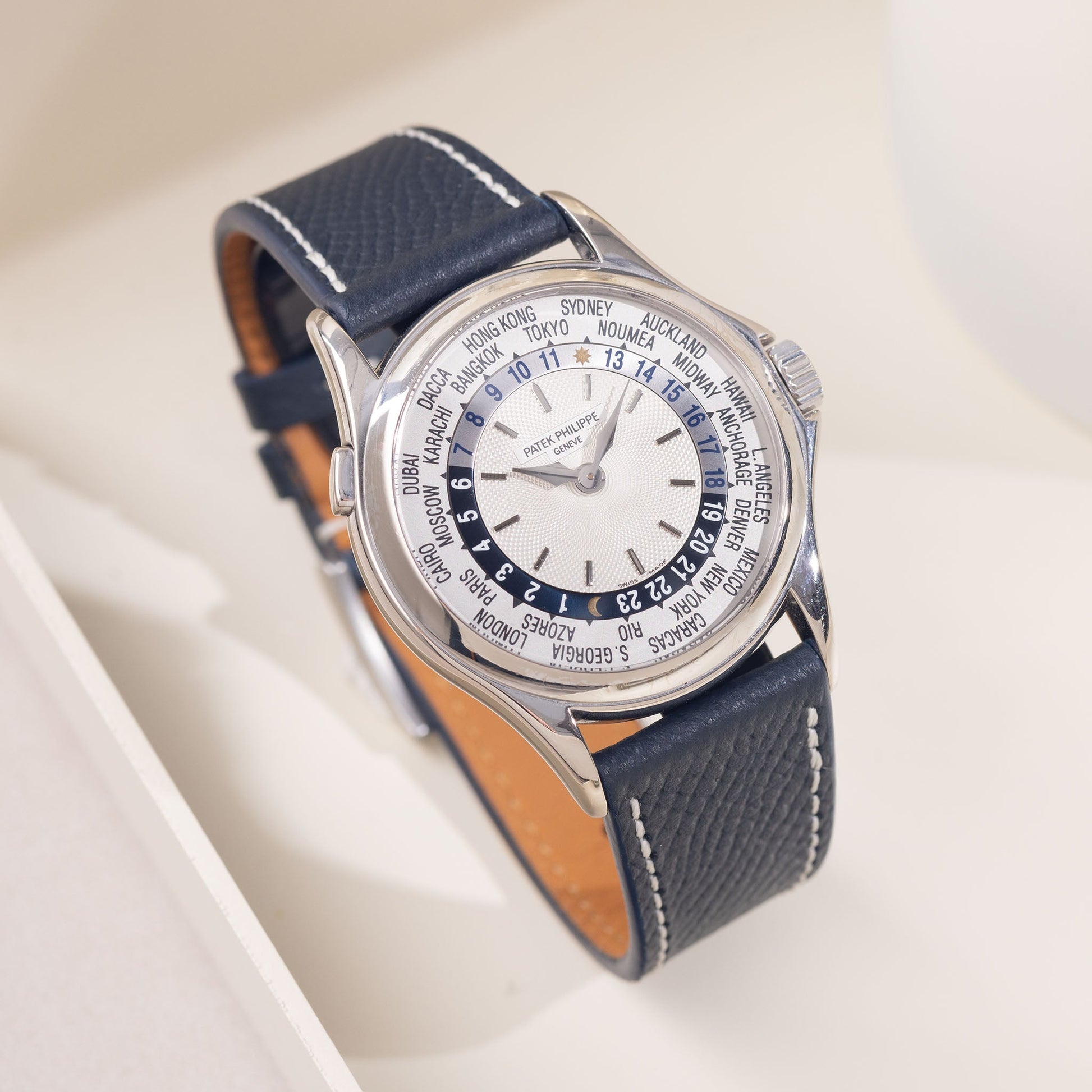 Patek Phillipe World time 5110G with Blue Epsom Leather Watch Strap