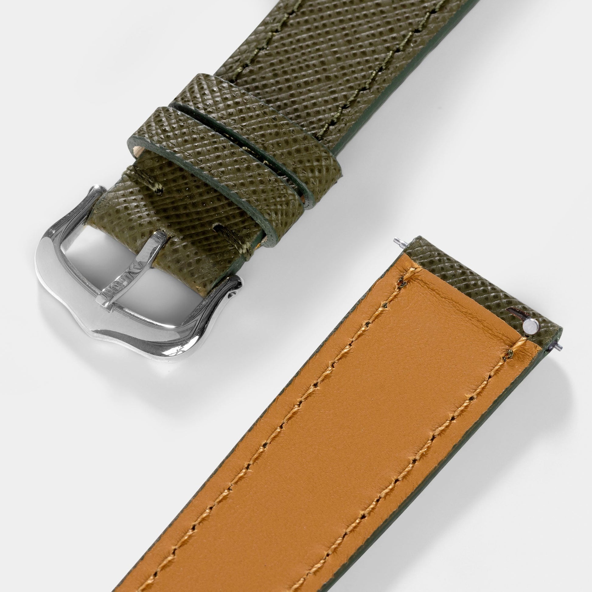 Strap for Cartier Tank Must (2021-2024) - The Saffiano Olive