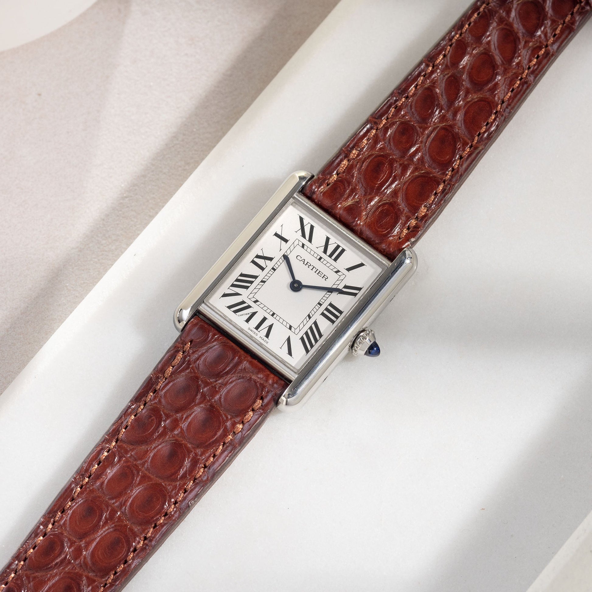 Strap for Cartier Tank Must (2021-today) - Dark Brown Alligator