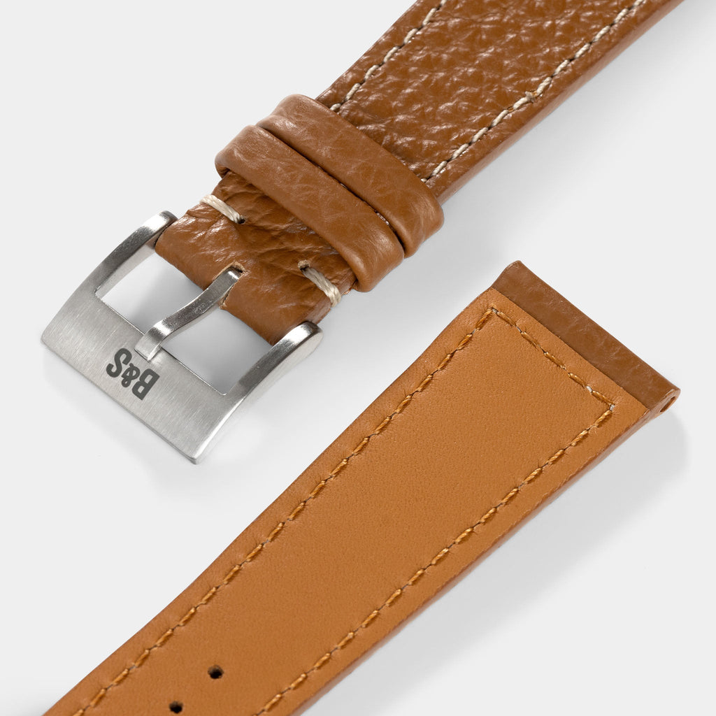 Grained Brown Leather Watch Strap