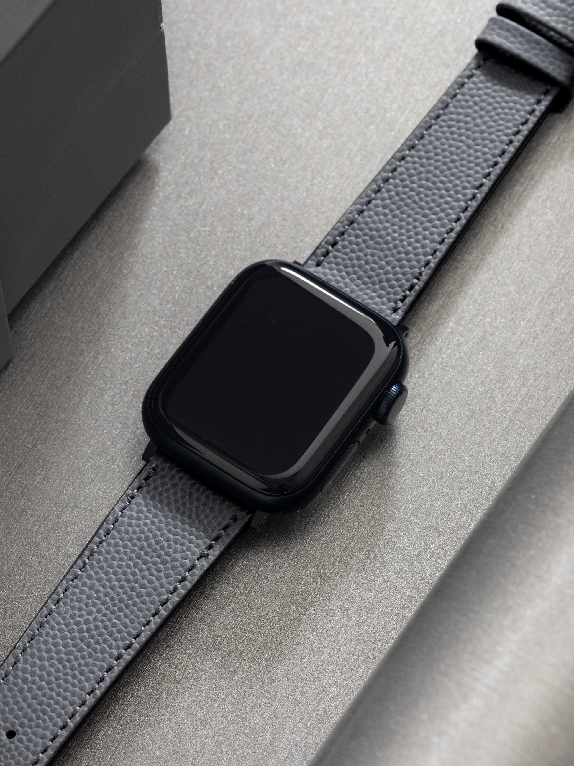 Apple Watch Band - Grey Leather - Tonal Pebbled